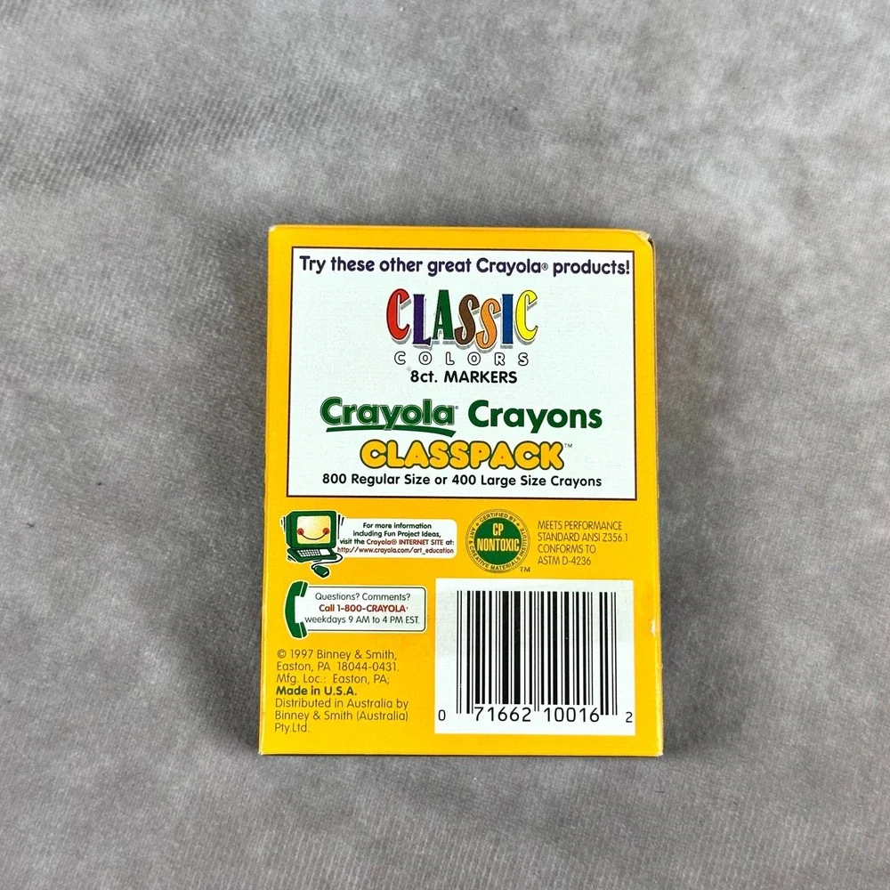 Vintage 1997 Crayola Crayons 16 Count Classic Colors Non Toxic Art Supplies